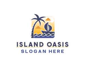 Tropical Sea Boat logo design