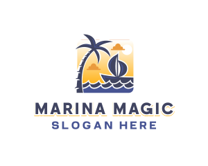 Tropical Sea Boat logo design