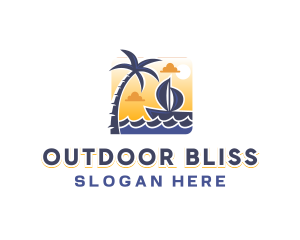 Tropical Sea Boat logo design