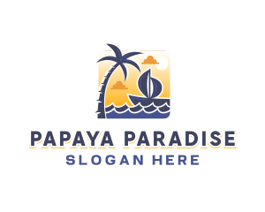 Tropical Sea Boat logo design