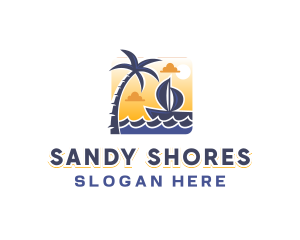 Tropical Sea Boat logo design