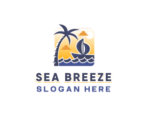 Tropical Sea Boat logo design