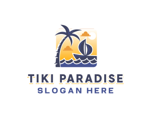 Tropical Sea Boat logo design