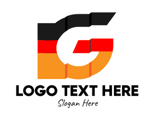 German Flag Letter G  Logo