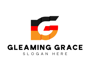 German Flag Letter G  logo design