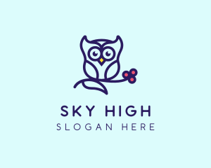 Cute Owl Bird Logo