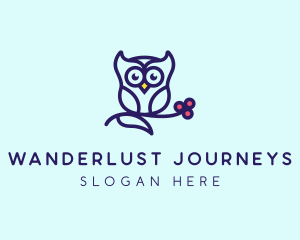 Cute Owl Bird Logo