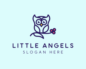 Cute Owl Bird logo design