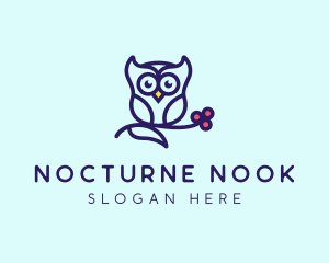 Cute Owl Bird logo design