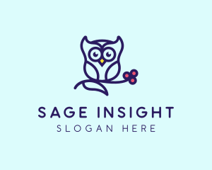 Cute Owl Bird logo design