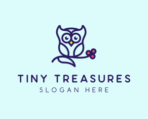 Cute Owl Bird logo design