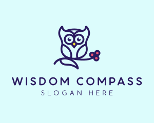Cute Owl Bird logo