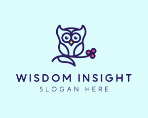 Cute Owl Bird logo design