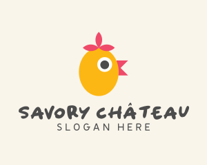 Modern Geometric Chicken logo design