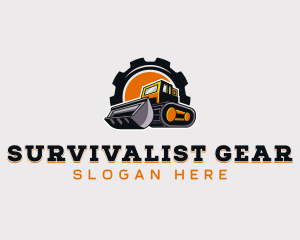 Excavator Gear Machine logo design