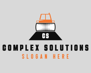 Construction Road Roller logo design