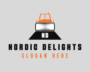 Construction Road Roller logo design