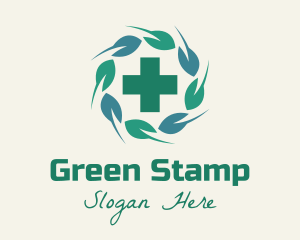 Green Cross Wreath logo design