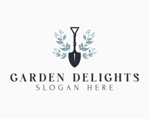 Floral Gardening Shovel logo design