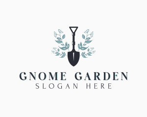 Floral Gardening Shovel logo design