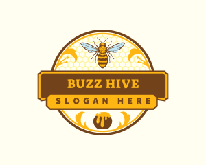 Honey Bee Honeycomb logo design