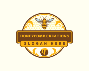 Honey Bee Honeycomb logo design