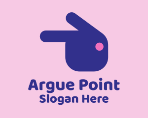 Pointing Rabbit Head  logo design