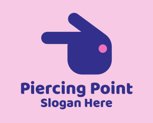 Pointing Rabbit Head  logo design