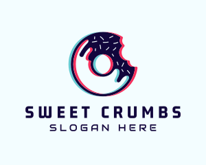 Donut Cyber Glitch logo design