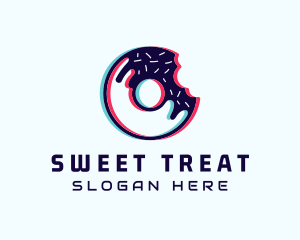 Donut Cyber Glitch logo design