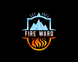 Cooling Ice Fire logo design