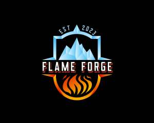 Cooling Ice Fire logo design