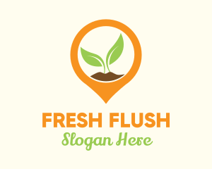 Plant Location Pin logo design