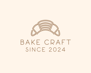 Brown Croissant Bakery logo design