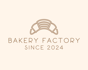 Brown Croissant Bakery logo design