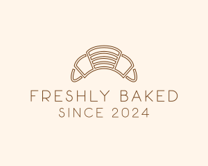 Brown Croissant Bakery logo design