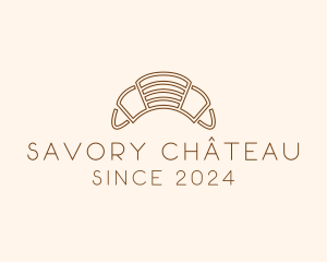 Brown Croissant Bakery logo design