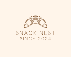 Brown Croissant Bakery logo design