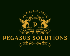 Pegasus Winery Vines Crest logo design