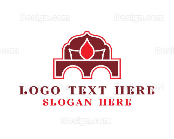 Lotus Temple Flower Logo