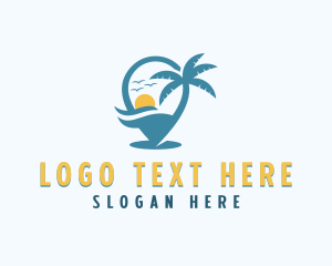 Tropical Vacation Destination Logo