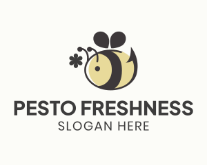 Cute Bee Flower logo design