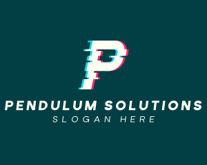 Anaglyph Tech Letter P logo design