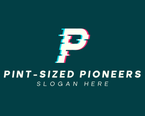 Anaglyph Tech Letter P logo design