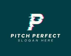 Anaglyph Tech Letter P logo design