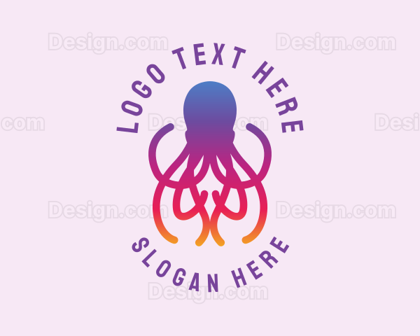 Octopus Tentacle Sea Creature Logo