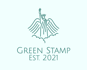 Green Liberty Angel  logo design