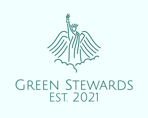 Green Liberty Angel  logo design