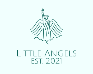 Green Liberty Angel  logo design