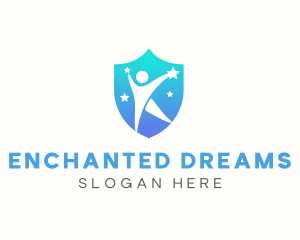 Human Star Shield logo design